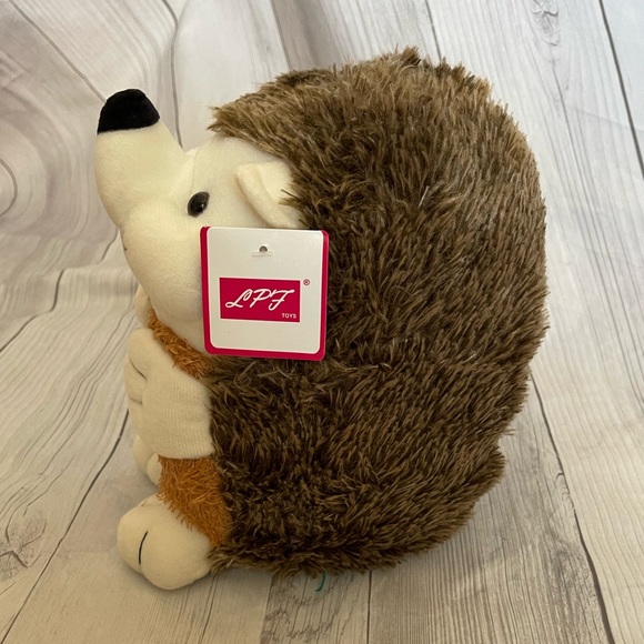 Adorable Brown Cream Hedgehog Plush Stuffed Animal - Picture 3 of 6